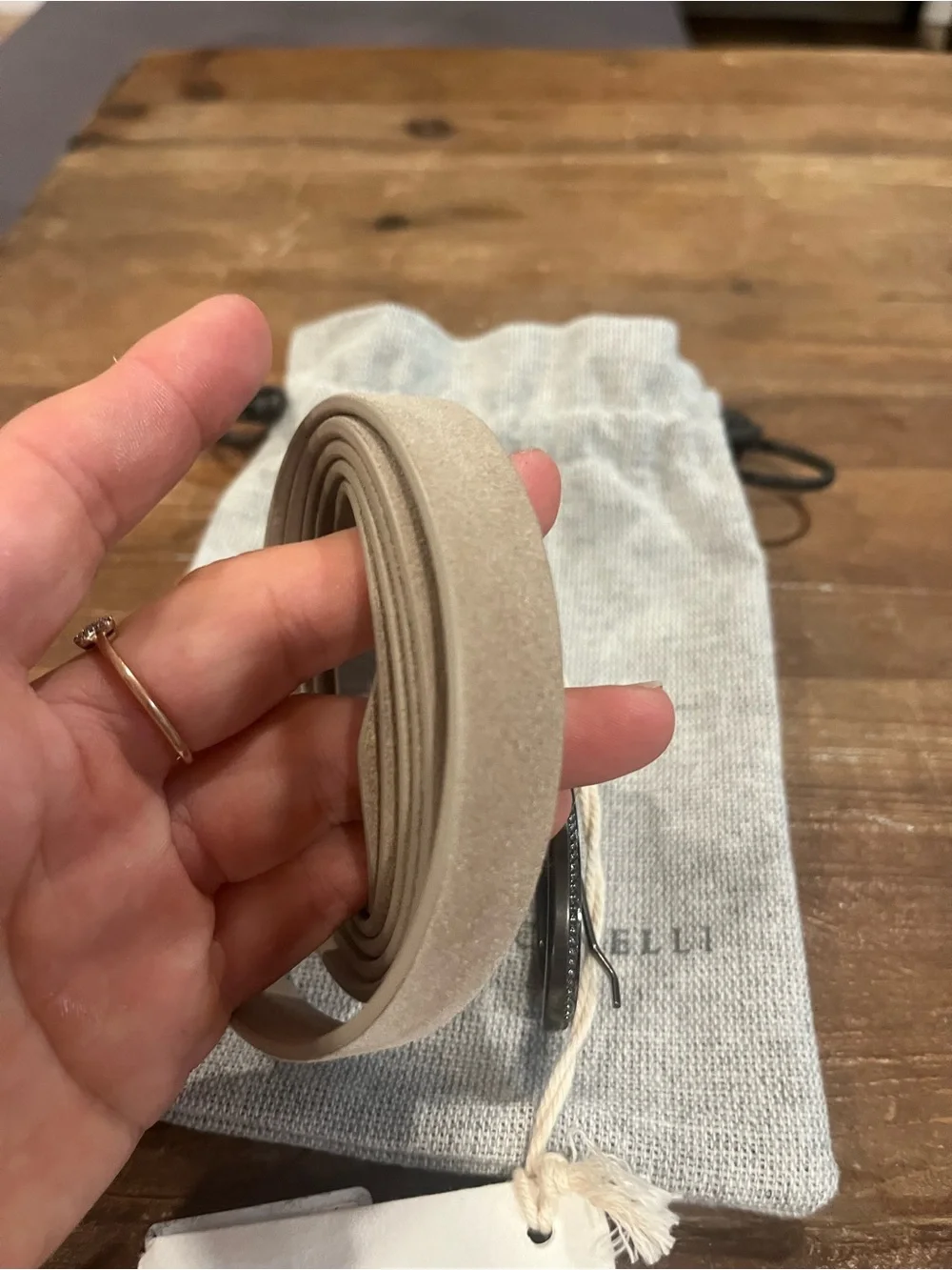 BRUNELLO CUCINELLI Monili-detail suede belt ***NWT